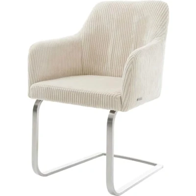 Abbildung von Schwingstuhl Greg Flex Cord Beige Freischwinger flach Edelstahl