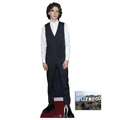 Abbildung von BundleZ 4 FanZ Timothee Chalamet Kartonaufsteller im Westen Stil, lebensgroß, 179 x 53 cm, inklusive Mini Ausschnitt und Foto, 20 25 cm