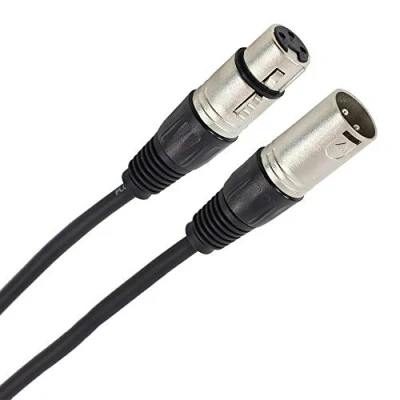 Abbildung von XLR Kabelstecker, Buchse 3b/Stecker 3b, 10 m, Schwarz