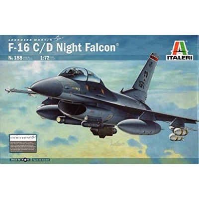 Abbildung von Italeri 510000188 1:72 F 16 C/D Night Falcon, Schwarz