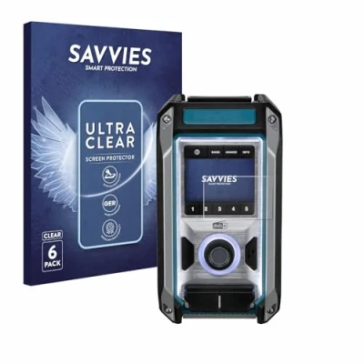Abbildung von Savvies 6 Stück Schutzfolie für Makita DMR115 Displayschutz Folie Ultra Transparent