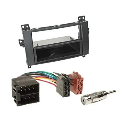Abbildung von 1 Din Radio Einbauset Blende Radioanschlusskabel Antennenadapter für Mercedes Sprinter W906 ab 2006 mit ISO
