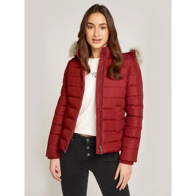 Abbildung von Tommy Jeans Basic Hooded Jacket Daunenjacke, Damen, Größe: 42, Regatta red