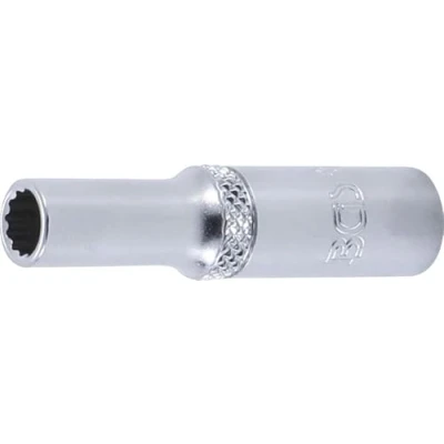 Abbildung von BGS 10706 Steckschlüssel Einsatz Zwölfkant, tief 6,3 mm (1/4&quot;) SW 6 CV Stahl Stecknuss Nuss