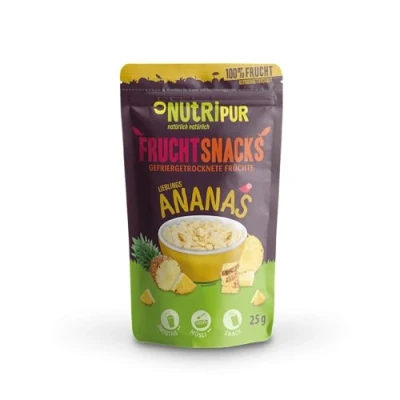 Abbildung von Ananas BITS gefriergetrocknet 100g große Stücke für Smoothie Bowl, Müsli, Porridge Topping Gefriergetrocknetes Obst ohne Zucker Zusatz getrocknete Frucht von NutriPur
