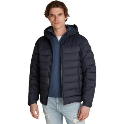 Abbildung von Tommy Hilfiger Herren Pufferjacke mit Kapuze, Blau (Desert Sky), XS
