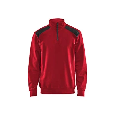 Abbildung von Blaklader 335311585699XS Sweater mit Half Zip 2 Farbig, Rot/Schwarz, Größe XS