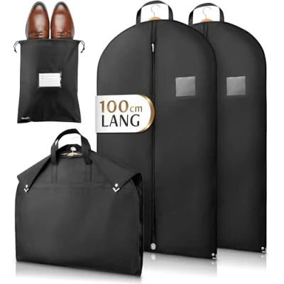 Abbildung von Bruce Kleidersack Optimierte Materialstärke von 120 GSM (Hochwertige Kleiderhülle für Anzug und Kleid) Atmungsaktive Anzugtasche Reisen