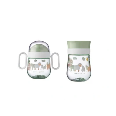 Abbildung von Mepal Mio Set 360 Baby Trinklernbecher ab 6 Monate auslaufsicher Spülmaschinengeeignet &amp; BPA frei Little Farm