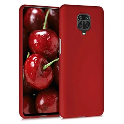 Abbildung von kwmobile Case kompatibel mit Xiaomi Redmi Note 9S / 9 Pro Max Hülle Schutzhülle aus Silikon metallisch schimmernd Handyhülle Metallic Dunkelrot