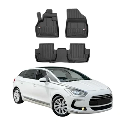 Abbildung von Fußmatten Gummimatten kompatibel mit Citroen DS5 2011 2015 OMAC Premium 3D Schwarz TPE Gummi