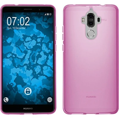 Abbildung von PhoneNatic Case kompatibel mit Huawei Mate 9 rosa Silikon Hülle transparent + 2 Schutzfolien