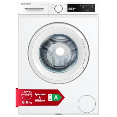 Abbildung von Telefunken Waschmaschine W 8 1400 A W, kg, U/min, AquaStop, Inverter Motor, Schontrommel, 8kg, Leise &amp; Effizient, weiß