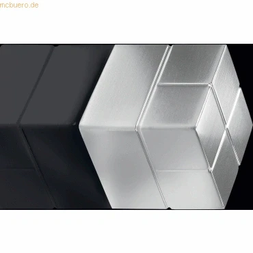 Abbildung von SIGEL BA196 super starker Neodym Magnet silber, massives Alu, 1 Stück, 2x2x2 cm SuperDym, für Glas Magnettafeln und Whiteboards