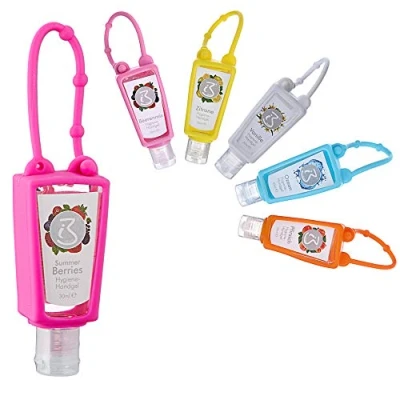 Abbildung von Hygiene Handgel 6er Set antibakteriell Taschenhandgel mit Silikonhülle zum aufhängen in 6 verschiedenen Duftrichtungen 6x 30ml (1 x Handgel)