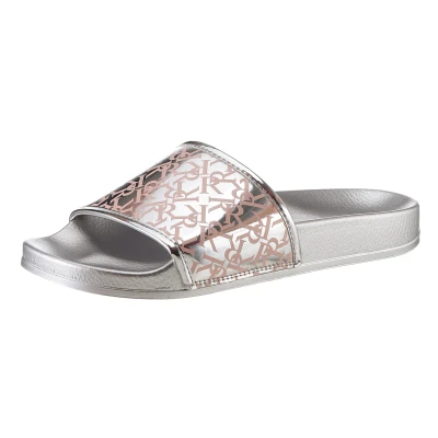 Abbildung von Replay Badepantolette &quot;UP W ALLOVER&quot;, Sommerschuh, Schlappen, Badeschuh, Poolslides mit Monogramm Print