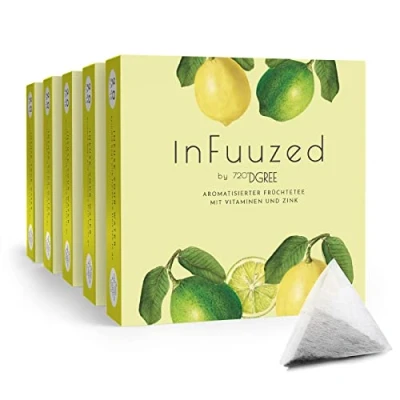 Abbildung von 720DGREE &quot;InFuuzed&quot; Geschmack Zitrone Limette 100 Beutel mind. 50 Liter Kein Zuckerzusatz, Ohne Kalorien Natürlich lecker für Deine Trinkflasche: Die Getränke Alternative zu Eistee, Limonade