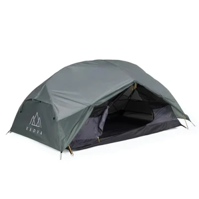 Abbildung von KADVA Zelt Expedit 2 Pro Wasserdichtes Leichtes und Geräumiges für Personen 210 x 135 100 cm Ideal Lange Reisen Camping Ausgestattet mit Moskitonetzen Zwei Vorräumen Farbe Silber