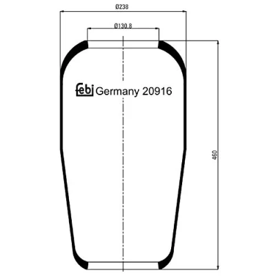 Abbildung von FEBI BILSTEIN 20916 Federbalg, Luftfederung MAN: TGA