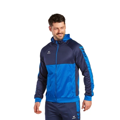 Abbildung von Erima Herren Six Wings Trainingsjacke mit Kapuze, new royal/new navy, XL