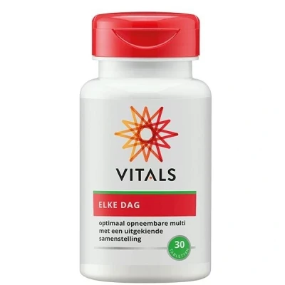 Abbildung von Vitals Jeden Tag Multivitamin 30 Tabletten Vegan. Optimal resorbierbare Multivitamine in ausgefeilter Zusammensetzung. Angereichert mit Q10, Citrus Bioflavonoiden, Lutein, Zeaxanthin.