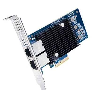 Abbildung von ipolex 10Gb Netzwerkkarte, 2X RJ45 Port, 10GbE NIC im Vergleich zu Intel X550 T2, unterstützt Windows Server/Windows/Linux/VMware (unterstützt Mac OS Nicht, Bypass Modus)
