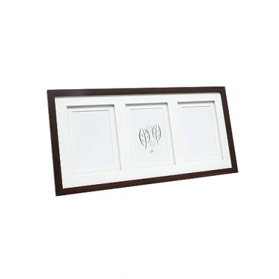 Abbildung von Deknudt Frames Galerierahmen mit doppeltem Passepartout Braun S65KQ3 für 3 Bilder Bildgröße 13x18cm Bilderrahmen Holz MDF aufhängen oder ausstellen