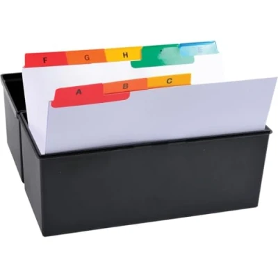 Abbildung von Exacompta 13997E Trennblätter aus plastifizierter Karton 25 teilig DIN A6 quer 11,7 x 14,8 cm A Z weiß mit bunten Taben Register Trennlaschen