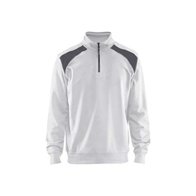 Abbildung von Blaklader 335311581094XL Sweater mit Half Zip 2 Farbig, Weiß/Grau, Größe XL