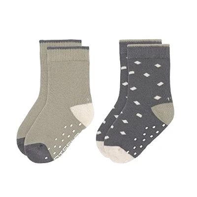 Abbildung von LÄSSIG Unisex Kinder Anti Rutsch Socken 2er Set/ Olive Größe 19 22