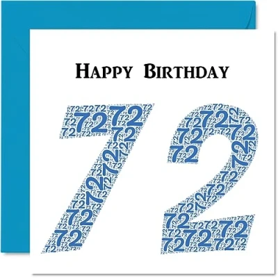 Abbildung von Lustige Geburtstagskarte zum 72. Geburtstag für Männer Shapecloud Happy Birthday Karte Vater, Mutter, Großvater, Oma, Onkel, Tante, 145 mm x Grußkarten,