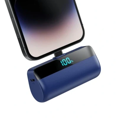 Abbildung von Feob Mini Powerbank für iPhone 5200mAh, 20W PD Schnelles Aufladen Power Bank Klein Ultrakompakter mit LED Display, Externe Akkupack kompatibel 14/14 Plus/13 Pro/13/12/11/XS/XR/8/7/6 Blau