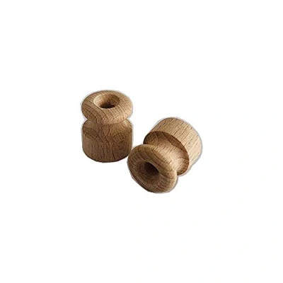 Abbildung von Isolator / Isolatoren aus Holz für geflochtene Kabel, Ø 18 mm, 10 Stück (5 Stück)