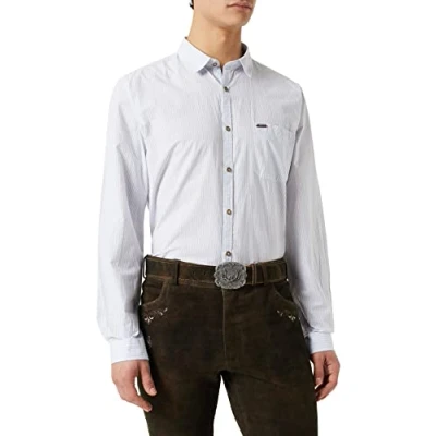 Abbildung von Stockerpoint Herren Hemd Ryan Trachtenhemd, Blau (Rauchblau Rauchblau), X Large (Herstellergröße: XL)