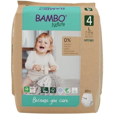 Abbildung von Bambo Nature Windeln Pants Größe 4 (7 12 kg) 20 St. Bequeme Windelhöschen mit verbesserter Auslaufsicherheit Ultimativer Komfort &amp; Freiheit für aktive Kinder Dermatologisch getestete Nappies