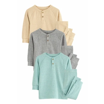 Abbildung von Next 3 PACK Regular FIT Set Nachtwäsche für Kinder, Größe: 98, Neutral blue grey