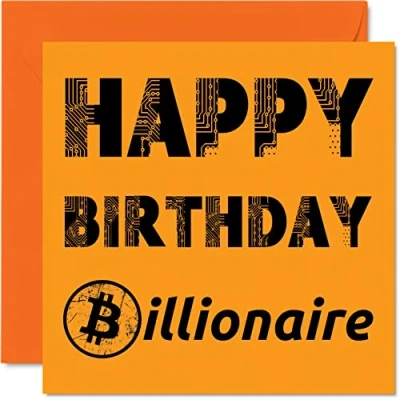 Abbildung von Lustige Geburtstagskarten für Männer und Frauen Bitcoin Geburtstag Milliardär Happy Birthday Karte Bruder, Schwester, Sohn, Tochter, Onkel, Tante, Cousin, Freund, 145 mm x Hodl Crypto Grußkarten