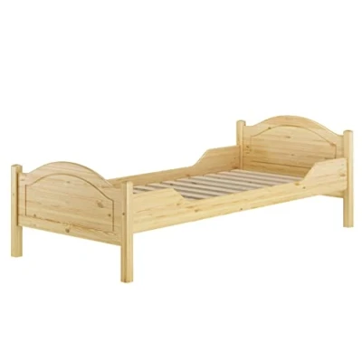 Abbildung von ERST HOLZ Bett Massivholz Einzelbett Kiefer mit Rollrost 90x200, Kieferfarblos lackiert