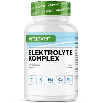 Abbildung von Elektrolyte Tabletten 420 mit Magnesium, Calcium, Kalium, Natrium &amp; Chlorid Elektrolytgleichgewicht Muskelfunktion Keto Ernährung Vegan