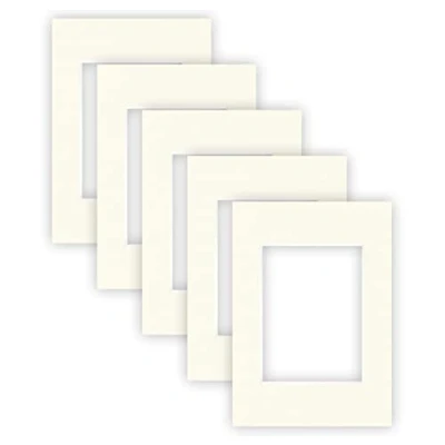 Abbildung von nielsen Conservation Passepartout Karton 1,5 mm 5er Set Außenformat 21x29,7 cm (DIN A4) für Bildformat 13x18 Cremeweiß strukturierte Oberfläche