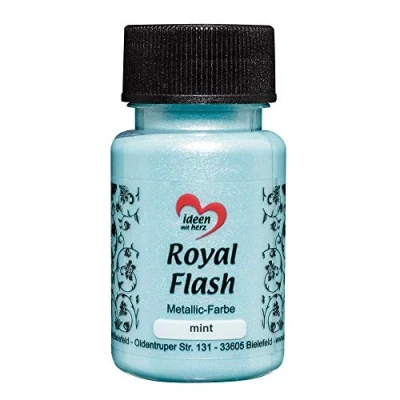 Abbildung von Ideen mit Herz Royal Flash, Acryl Farbe, metallic, feinsten Glitzerpartikeln, 50 ml (mint)