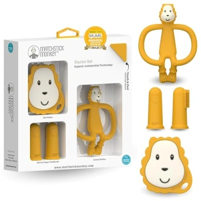 Abbildung von Matchstick Monkey Beißring / Zahnungshilfe Beißspielzeug für wundes Zahnfleisch Starter Set 1 St