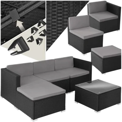 Abbildung von tectake Loungeset Lignano, (Set, 5 tlg), Gartenmöbel Sets