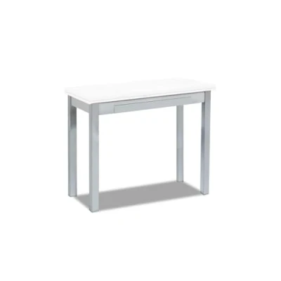 Abbildung von ASTIMESA Buchartig Küchentisch, Metall Glas Holz, weiß, 80x40cm