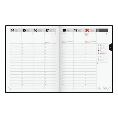Abbildung von BRUNNEN Buchkalender Modell Manager Wt 7 weektimer (2025), 2 Seiten = 1 Woche, 210 x 260 mm, 160 Seiten, Balacron Einband, schwarz
