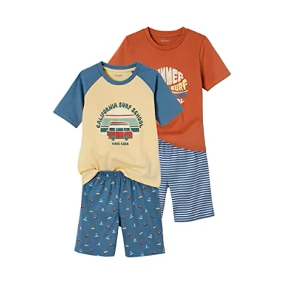 Abbildung von VERTBAUDET Sommer Surf Pyjashorts für Jungen, 2 Stück, Jeans Blau, 8 Jahre