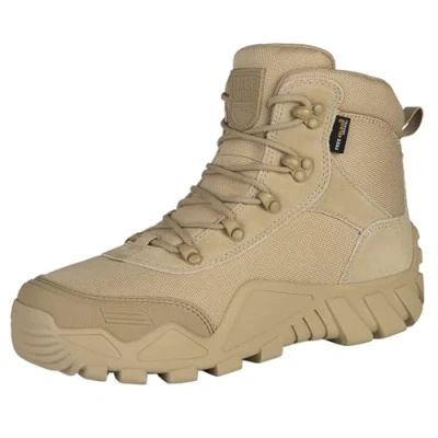Abbildung von FREE SOLDIER Stiefel Herren Wanderstiefel Tactical Kampfstiefel Outdoor Military Boots Männer Wanderschuhe zum Trekking, Jagen, Arbeiten, Armee Training, Combat(Sandfarbe, 39EU)