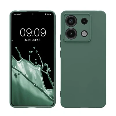 Abbildung von kwmobile Handyhülle kompatibel mit Xiaomi Redmi Note 13 Pro 5G / Poco X6 Hülle Handy Case aus weichem Silikon in Tannengrün