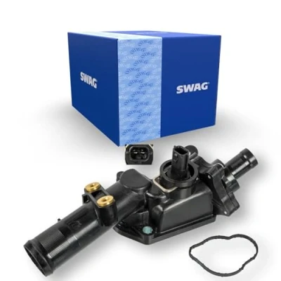Abbildung von SWAG 33 10 1852 Kühlwasserthermostat 83 mit Dichtung Gehäuse RENAULT: Clio 4 Schrägheck, Megane Grandtour, Kadjar, DACIA: Dokker Kombi
