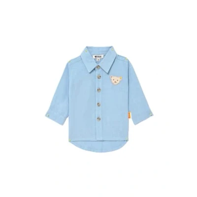 Abbildung von Steiff Hemd Langarm EU Größe 80 Powder Blue, Jungen mit Kragen, Baby Hemd, schick und bequem für feierliche Anlässe, waschmaschinenfest